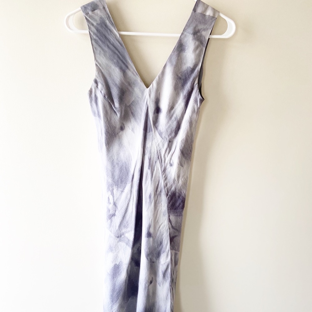 Banana Republic tye dye Grey White Dress Silk 4